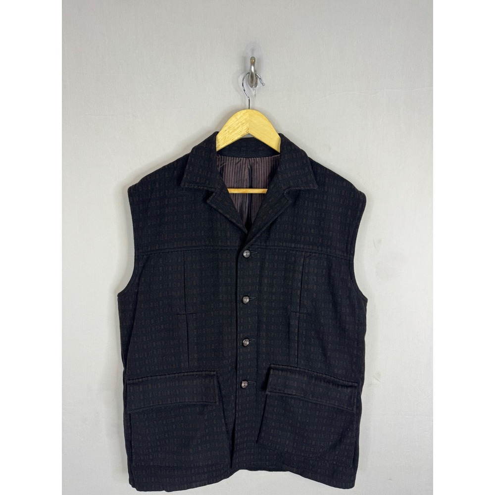 Vintage Skyline‎ Seattle USA Cravenette Water Repellent Button Front Vest Brown